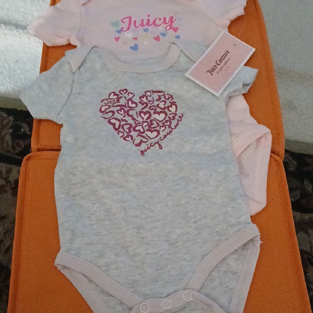 JUICY COUTURE! Two 0-3mos Onesies, NWT & NWOT, Can be $11.00 w/$4.99shipping